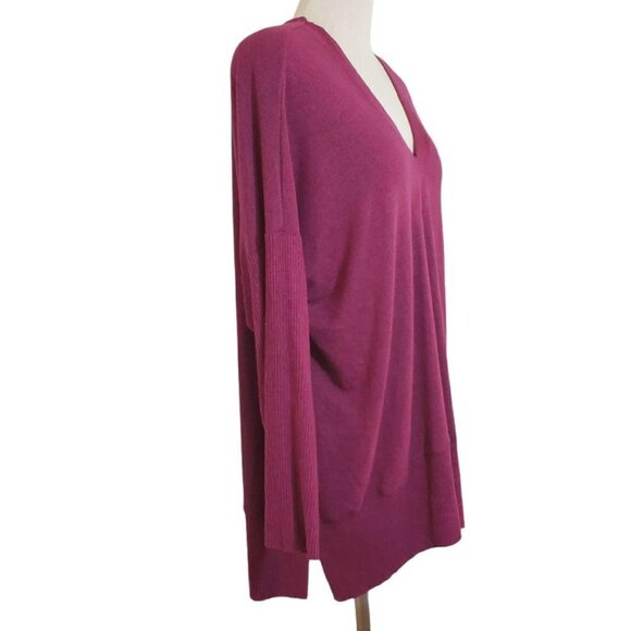 Style & Co 2XL Fuchsia Pullover Sweater V-Neck Drop Shoulder Long Sleeve NWT - Picture 4 of 9